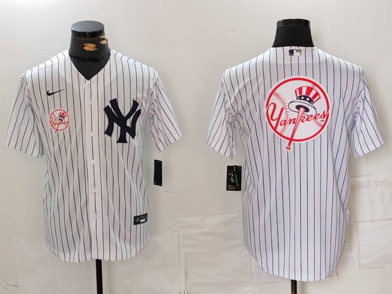 Men New York Yankees Blank White Stripe Game 2024 Nike MLB Jersey style 13